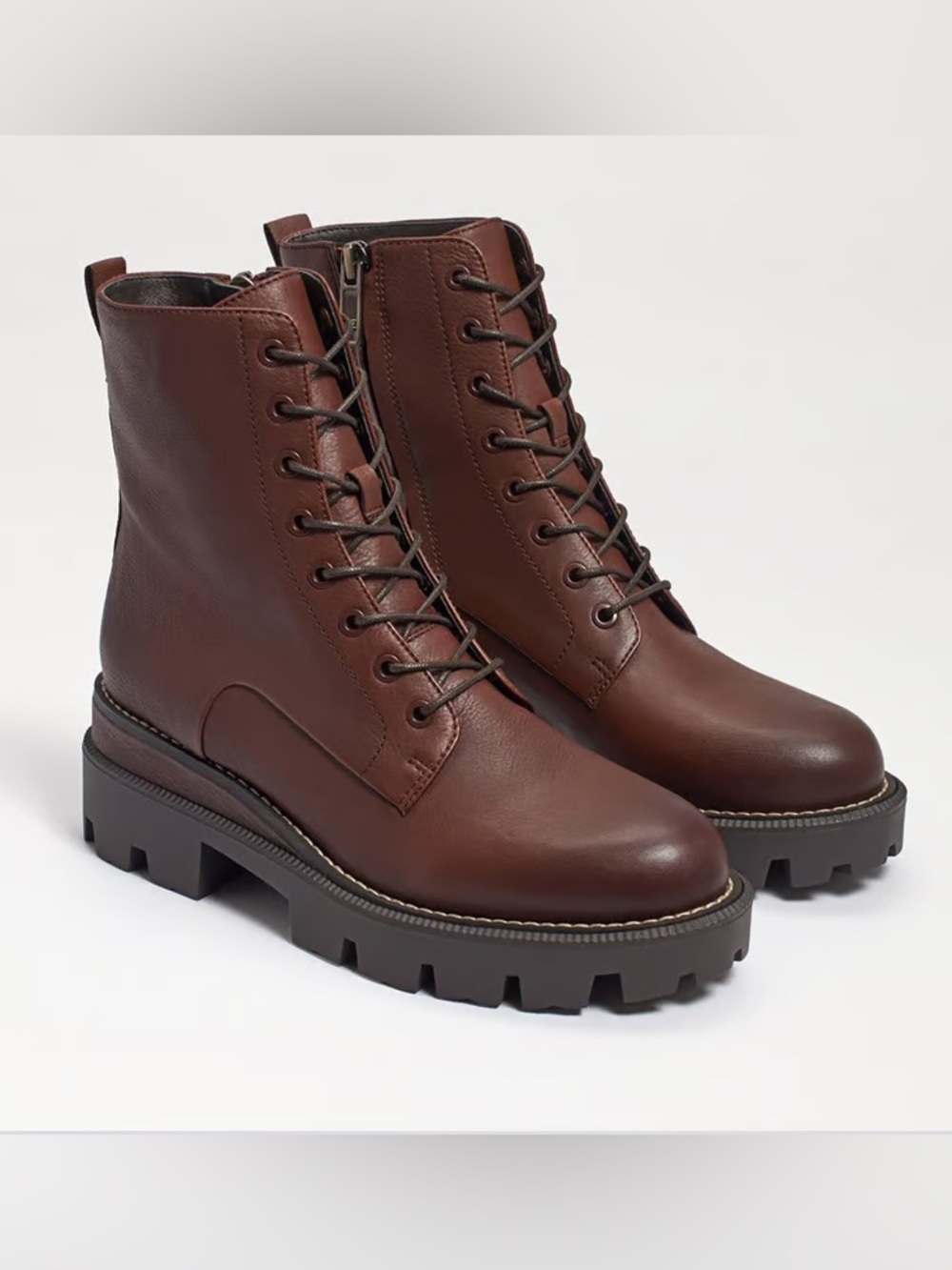 Sam Edelman Garret Platform Lugged Sole Soft Leather Lace Up Combat Boots 6.5